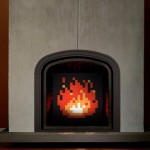 8-Bit Fireplace Art