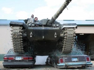 Tank Double Car Crush