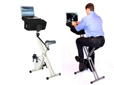 fitdesk laptop and video game exercise bicycle